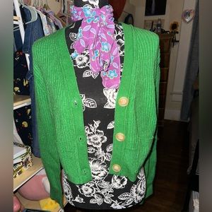 Green cardigan